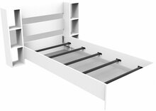 Voodi Kalune Design Smart v2, 90 x 190 cm, valge, ilma madratsita, põhjalippidega