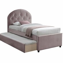 Voodi Home4You Lara Harmony Duo Season, 90 x 200 cm, roosa, koos madratsi ja põhjalippidega