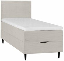 Kontinentaalvoodi Home4you Laara, 90 x 200 cm, beež, madratsiga, põhjalippidega