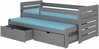 Lastevoodi turvapiirde ja madratsitega Adrk Furniture Tomi, 180 x 80 cm, hall