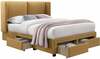 Voodi kahekohaline Home4you Sugi Harmony Top, 160 x 200 cm, kollane, koos madratsiga