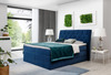 Voodi Mirabel Mat Velvet 79, 140 x 200 cm, madratsiga, tumesinine