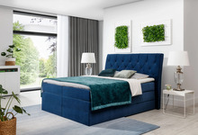 Voodi Mirabel Mat Velvet 79, 140 x 200 cm, madratsiga, tumesinine