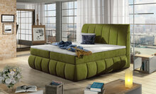 Voodi kahekohaline kontinentaalne Vincenzo Rivera 36, 160 x 200 cm, madratsiga, põhjalippidega, roheline
