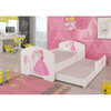 Lastevoodi koos madratsitega Adrk Furniture Pepe II Princess and Horse, 160 x 80 cm, valge