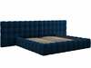 Voodi Micadoni Home Mamaia Velvet Double Headboard, 200 x 200 cm, sinine, ilma madratsita, põhjalippidega