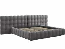 Voodi Micadoni Home Mamaia Velvet Double Headboard, 200 x 200 cm, hall, ilma madratsita, põhjalippidega