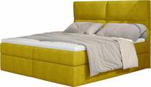 Voodi kahekohaline kontinentaalne Amber Omega 68, 180 x 200 cm, madratsiga, põhjalippidega, kollane