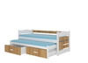 Lastevoodi koos madratsitega Adrk Furniture Tiarro, 90 x 200 cm, valge/pruun