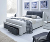 Kaheinimesevoodi Halmar Cassandra S 160, 160 x 200 cm, valge/must, sahtlitega