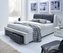 Kaheinimesevoodi Halmar Cassandra S 160, 160 x 200 cm, valge/must, sahtlitega