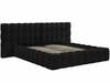 Voodi Micadoni Home Mamaia Velvet Double Headboard, 180 x 200 cm, must, ilma madratsita, põhjalippidega