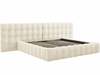 Voodi Micadoni Home Mamaia Velvet Double Headboard, 200 x 200 cm, helepruun/beež, ilma madratsita, põhjalippidega