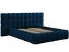 Voodi Micadoni Home Mamaia Velvet Double Headboard, 140 x 200 cm, sinine, ilma madratsita, põhjalippidega
