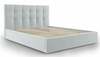 Voodi Micadoni Home Phaedra Velvet MICBF18065F1PHAEDRA6, 180 x 200 cm, helehall, ilma madratsita, põhjalippidega