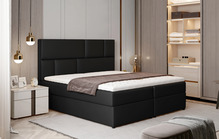 Voodi kahekohaline kontinentaalne Florence Soft 11, 185 x 210 cm, madratsiga, põhjalippidega, must, ELTAP