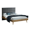 Voodi kahekohaline Home4you Roman Harmany Top, 160 x 200 cm, hall, madratsiga, põhjalippidega