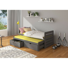 Laste kaheinimesevoodi koos madratsitega Adrk Furniture Tomi, 180 x 80 cm, tumehall