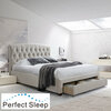 Voodi kahekohaline Home4you Natalia koos madratsiga Harmony Top, 160 x 200 cm, kreem