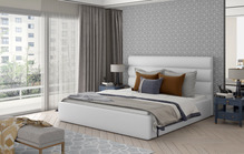 Voodi kahekohaline Eltap Caramel Soft 17, 160 x 200 cm, valge, ilma madratsita