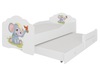 Laste kaheinimesevoodi koos madratsitega Adrk Furniture Casimo II Elephant, 160 x 80 cm, valge