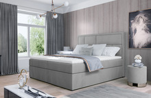 Voodi kahekohaline NORE Meron 15, 180 x 200 cm, madratsiga, hall, kangas Monolith 84