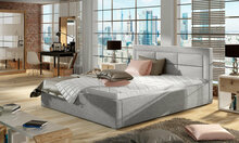 Voodi kahekohaline Nore Rosano MD, 200 x 200 cm, ilma madratsita, koos põhjalippidega, helehall