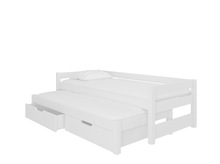 Laste üheinimesevoodi lisavoodiga ja madratsitega Adrk Furniture Fraga, 200 x 90 cm, valge