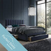 Voodi kahekohaline Home4you Grace HARMONY DELUX, 160 x 200 cm, madratsiga, sinine