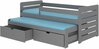 Lastevoodi turvapiirde ja madratsitega Adrk Furniture Tomi, 200 x 90 cm, hall