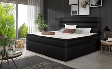 Voodi kahekohaline NORE Softy Soft 11, 140 x 200 cm, must, koos madratsiga