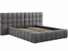 Voodi Micadoni Home Mamaia Velvet Double Headboard, 160 x 200 cm, hall, ilma madratsita, põhjalippidega