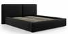 Voodi Micadoni Home Jodie Velvet, 140 x 190 cm, must, ilma madratsita, põhjalippidega