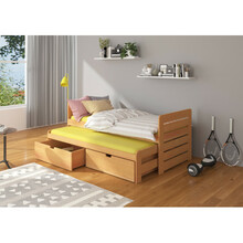 Laste kaheinimesevoodi koos madratsitega Adrk Furniture Tomi, 180 x 80 cm, pruun