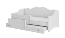 Laste kaheinimesevoodi koos madratsitega Adrk Furniture Emka II, 160 x 80 cm, valge/roosa