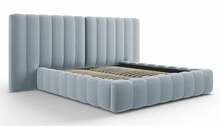Voodi Micadoni Home Kelp Velvet, 160 x 200 cm, helesinine, ilma madratsita, põhjalippidega