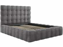Voodi Micadoni Home Mamaia Velvet MICBF14051F1MAMAIA6, 140 x 200 cm, hall, ilma madratsita, põhjalippidega