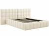 Voodi Micadoni Home Mamaia Velvet Double Headboard, 160 x 200 cm, helepruun/beež, ilma madratsita, põhjalippidega