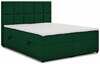 Voodi NORE Glossy Kronos 19, 145 x 210 cm, madratsiga, põhjalippidega, roheline