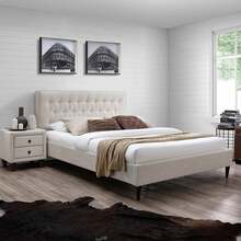 Voodi Home4You Emilia koos madratsiga Harmony Top, 120 x 200 cm, beež