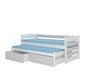 Lastevoodi koos madratsitega Adrk Furniture Tiarro, 80 x 180 cm, valge/helehall