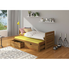 Laste kaheinimesevoodi koos madratsitega Adrk Furniture Tomi 05, 200 x 90 cm, pruun