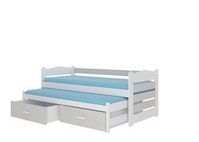 Lastevoodi koos madratsitega Adrk Furniture Tiarro, 80 x 180 cm, valge/helehall