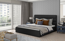 Voodi kahekohaline Eltap Caramel Soft 11, 200 x 200 cm, ilma madratsita, must