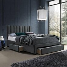 Voodi kahekohaline Home4you Grace, 160 x 200 cm, koos madratsiga Harmony Top Pocket, tumehall