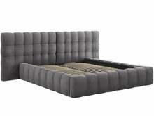 Voodi kahekohaline Micadoni Home Mamaia Velvet Double Headboard MICBFD18051F1MAMAIA6, 180 x 200 cm, hall, ilma madratsita, põhjalippidega
