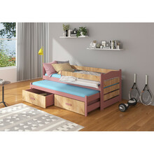 Lastevoodi Adrk Furniture Tiarro, küljeäärisega, 80 x 180 cm, roosa/pruun