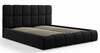 Voodi kahekohaline Micadoni Home Bellis Velvet MICBF18051F1BELLIS7, 180 x 200 cm, must, ilma madratsita, põhjalippidega