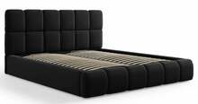 Voodi kahekohaline Micadoni Home Bellis Velvet MICBF18051F1BELLIS7, 180 x 200 cm, must, ilma madratsita, põhjalippidega
