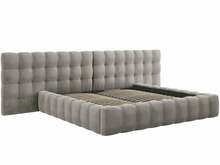 Voodi Micadoni Home Mamaia Velvet Double Headboard, 200 x 200 cm, helehall, ilma madratsita, põhjalippidega